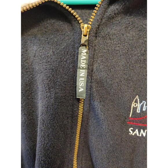 Vintage Men's Full Zip Made In USA Blue Flesse Embroidered San Franscio - Picture 10 of 11